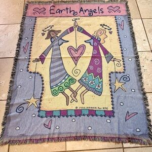 Earth Angels Tapestry Throw Blanket by Judy Norika for RTC Large 48x32 Sundays